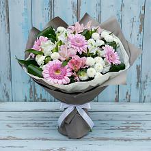 Букет цветов из:  Герберы, Альстромерии и Хризантемы в Вилино