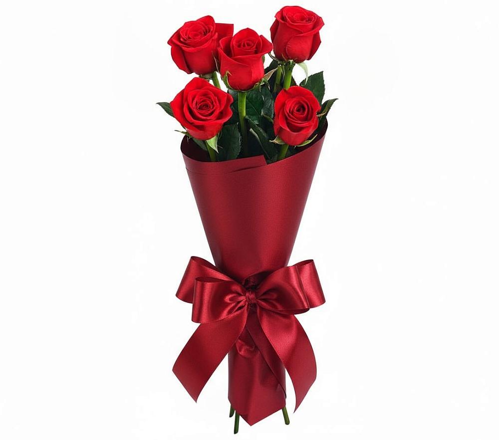 Букет 5 Красных роз Эдлесс Лав в Вилино