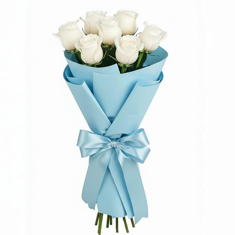 Букет 7 белых роз Проуд в Вилино