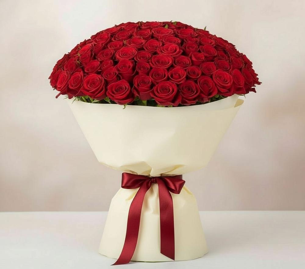 Букет 101 Красная роза Милано в Вилино