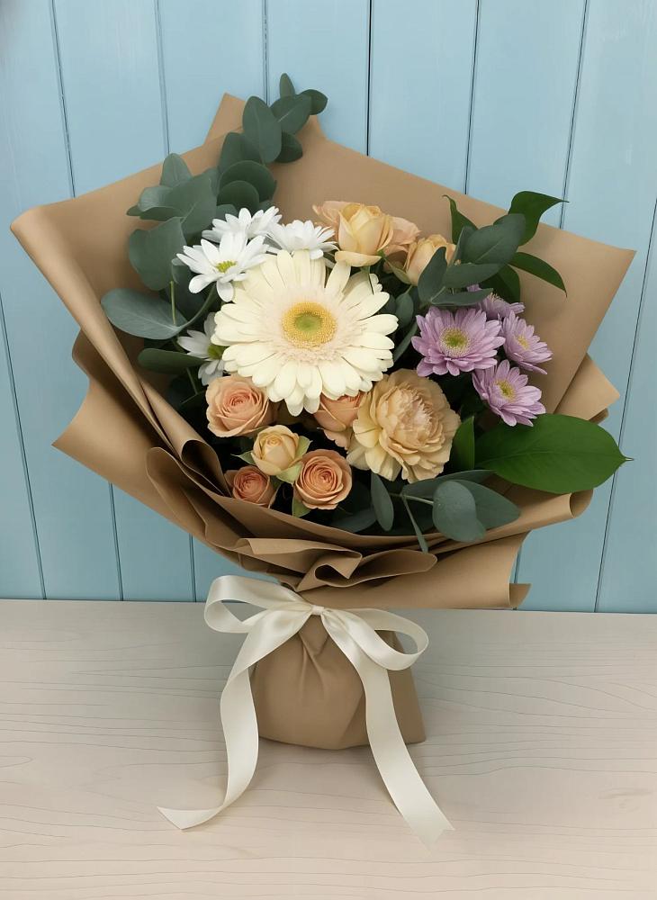 Букет цветов из: Герберы и Хризантемы в Вилино