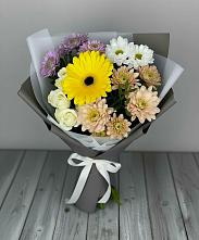 Букет цветов из:  Розы, Герберы и Хризантемы в Вилино
