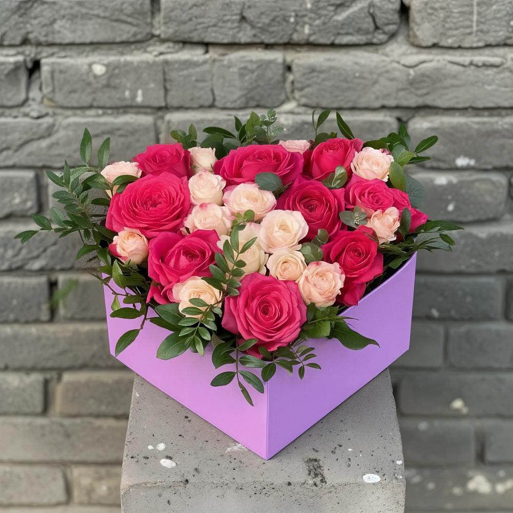 Цветочная композиция из Розы в коробке в Вилино