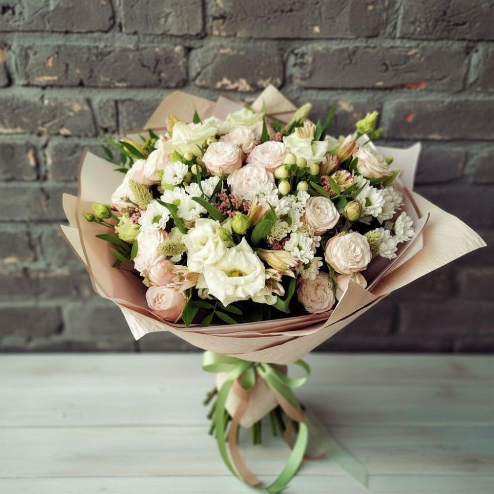 Букет цветов из: Альстромерии, Розы и Хризантемы в Вилино