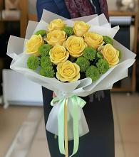 Букет цветов из:  Хризантемы и Розы в Вилино