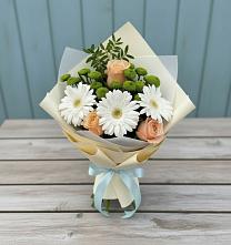 Букет цветов из:  Герберы, Розы и Хризантемы #REPLACE_PRED# Вилино