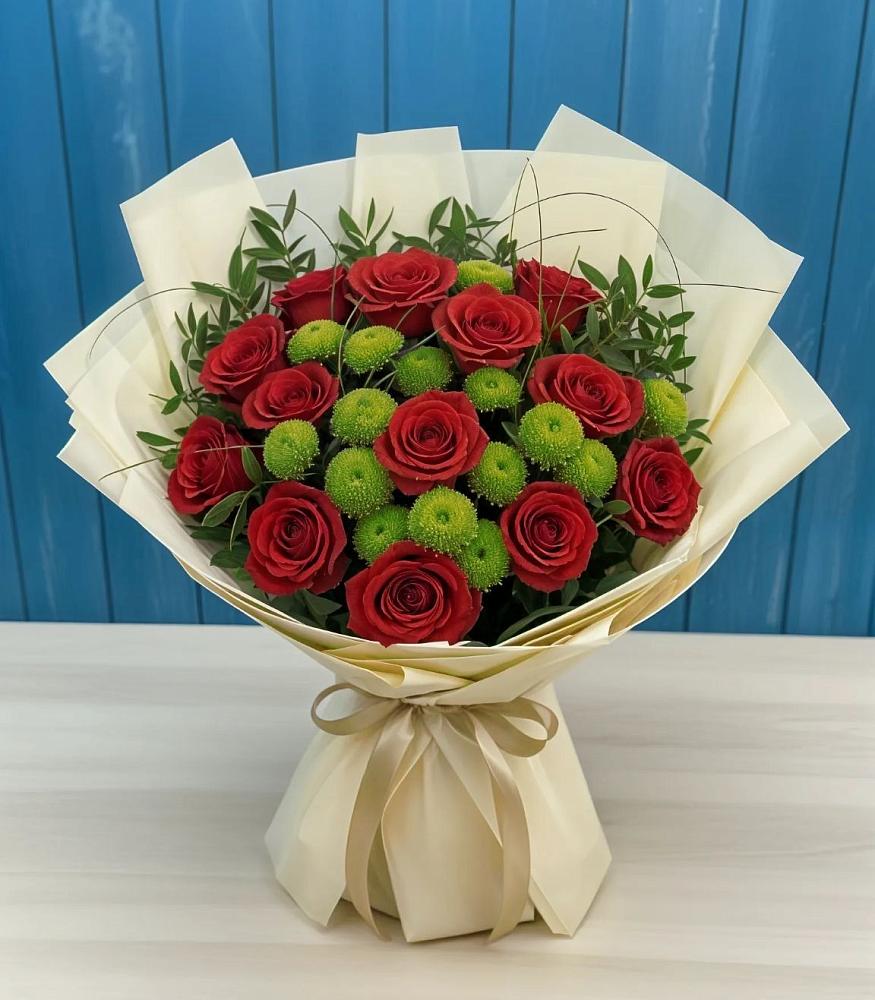 Букет цветов из: Розы и Хризантемы в Вилино