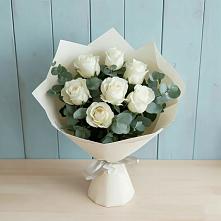 Букет Белые розы в Эвкалипте #REPLACE_PRED# Вилино