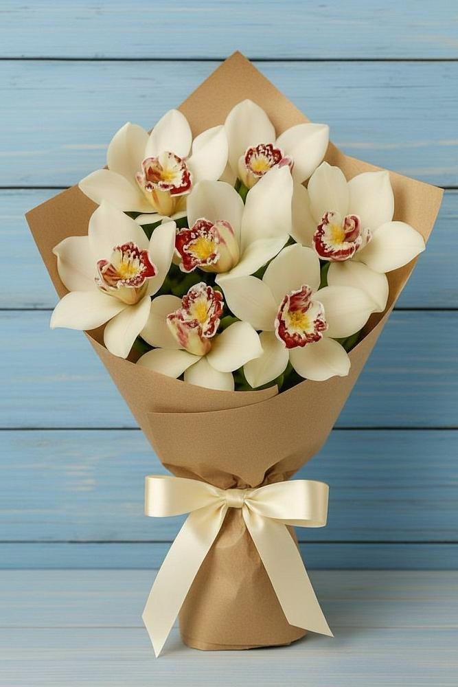 Букет цветов из: Орхидеи и Розы в Вилино