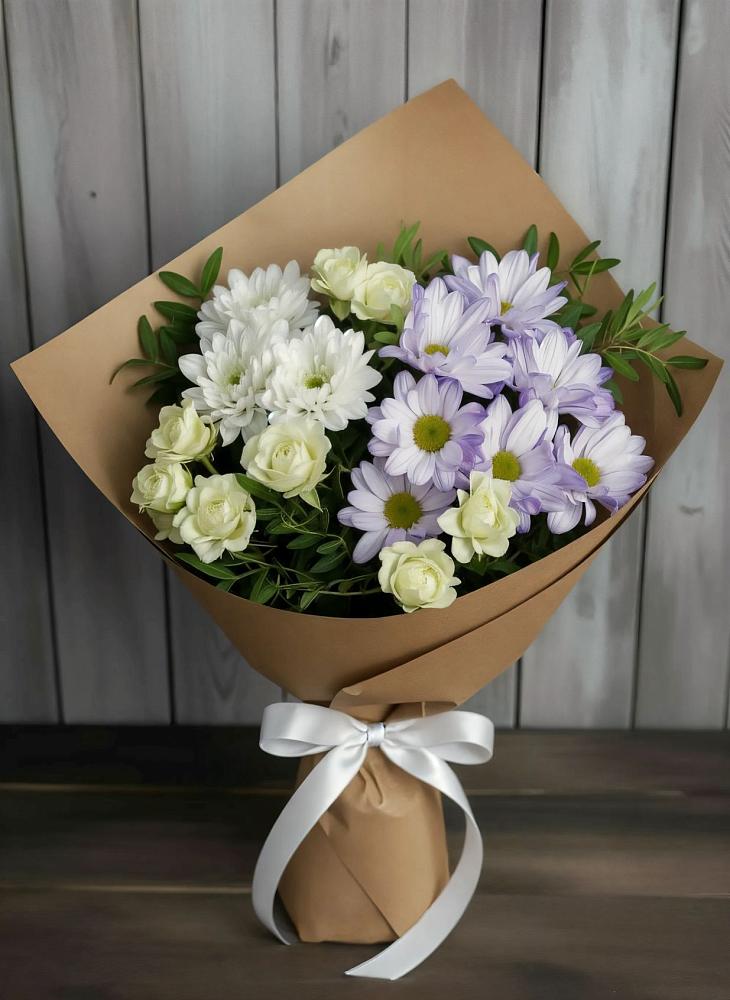 Букет цветов из: Хризантемы и Розы в Вилино